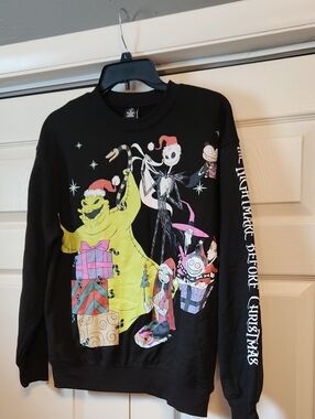 Nightmare Before Christmas Kids' Black Holiday Crewneck